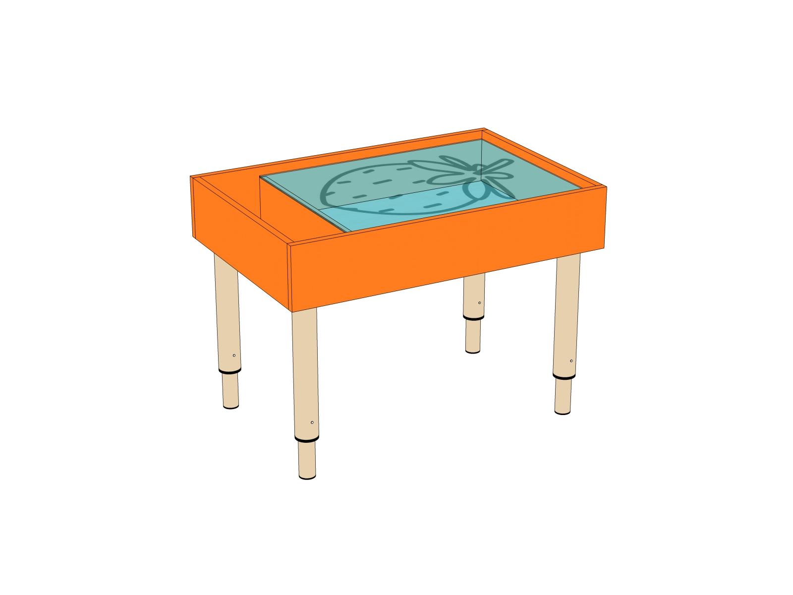 Стол для рисования песком ЛДСП (750*500*/460,520,580/ мм)