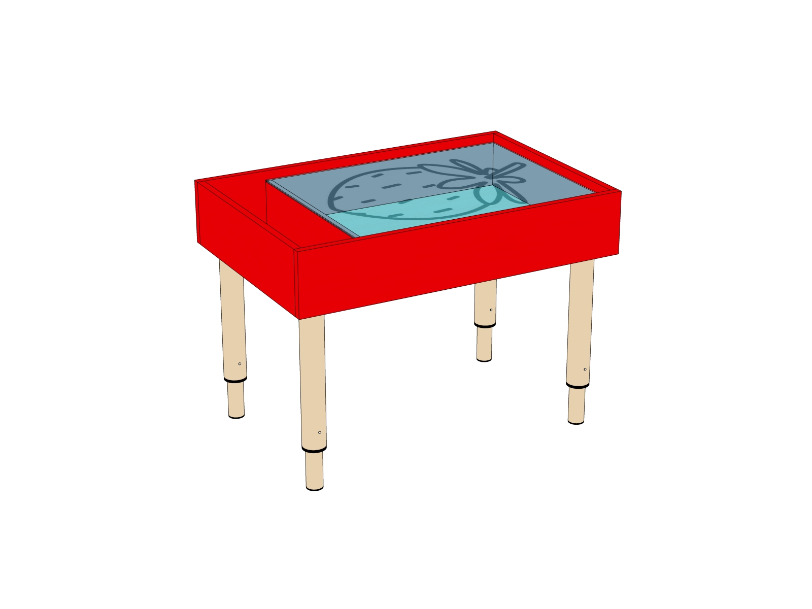 Стол для рисования песком ЛДСП (750*500*/460,520,580/ мм)